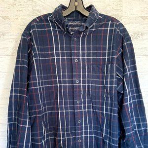 Weathered Casuals Long Sleeve Flannel Blue Large